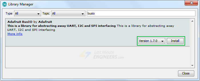 Adafruit BusIO Library Installation