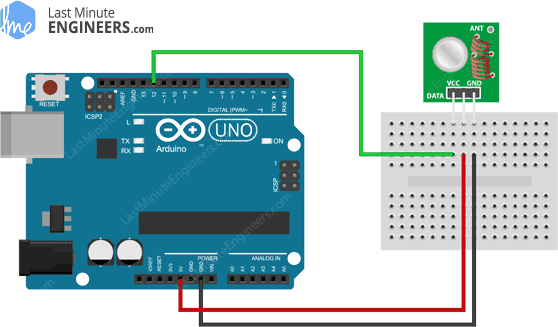 Arduino Wiring Fritzing Connections with 433MHz RF Wireless Transmitter Module