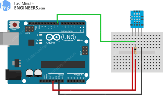 Arduino Wiring Fritzing Connections with DHT11