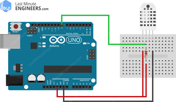 Arduino Wiring Fritzing Connections with DHT22