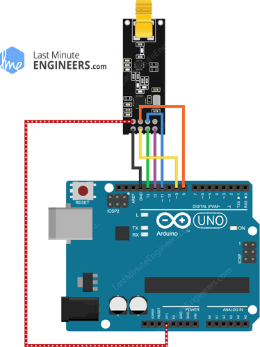 Arduino Wiring Fritzing Connections with nRF24L01+ PA LNA External Antenna Wireless Module