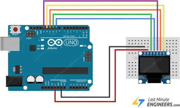 arduino wiring for connecting spi oled display module