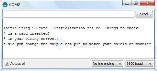Salida de boceto de CardInfo en Arduino IDE: error de inicialización