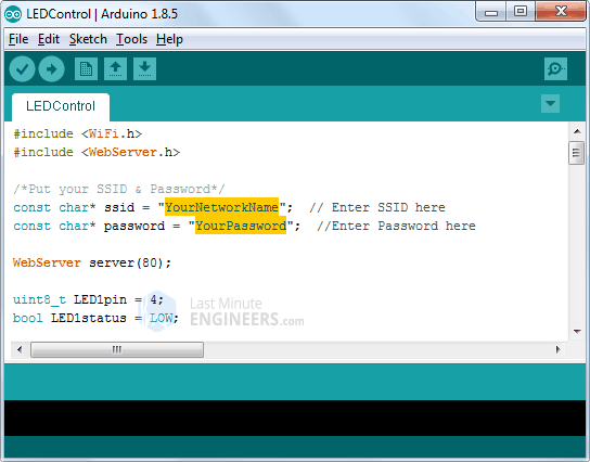 Change SSID & Password before trying STA mode web server sketch