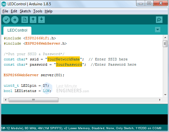 Change SSID & Password before trying STA mode web server sketch