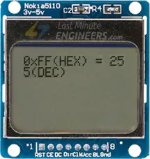 Displaying HEX, Decimal, OCT, Binary On Nokia 5110 Display Module