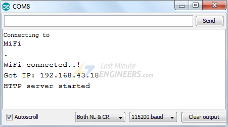 ESP8266 Station Mode Web Server IP Address On Serial Monitor