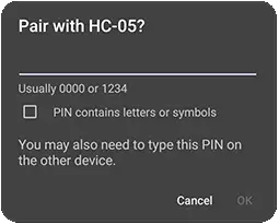 enter pin for hc05
