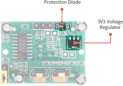 hcsr501 pir sensor diode and regulator