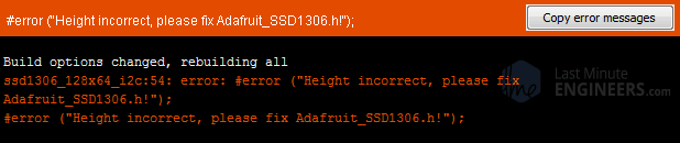 Height incorrect, please fix Adafruit_SSD1306.h Error