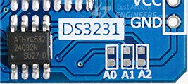 I2C Address selection jumpers on DS3231 module