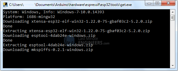 Installing ESP32 Core on Arduino IDE - Downloading Xtensa GNU tools and ESP32 SDK