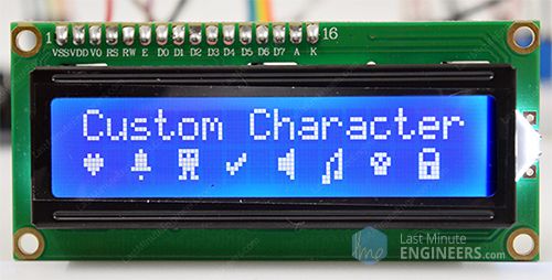 Interfacing 16x2 LCD with Arduino Custom Character Generation Program output