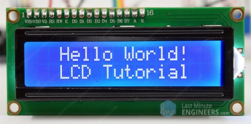 Interfacing 16x2 character LCD with Arduino Hello world Program output