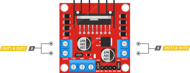 l298n module output pins