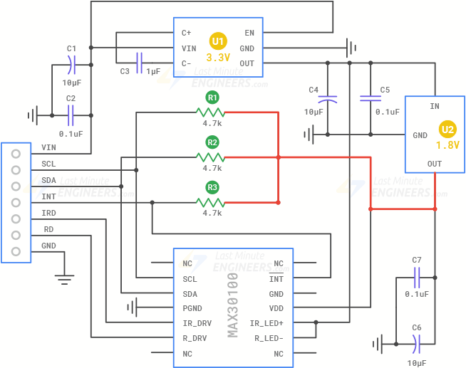 max30100 module circuit diagram