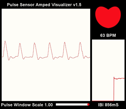 pulse sensor processing visualizer output