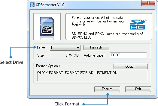 SD Formatter Screenshot