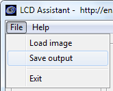 Save Output Of LCD Assistant