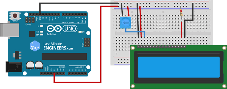 Testing 16x2 Character LCD Contrast By Turning Potentiometer