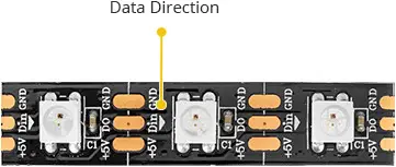 ws2812b strip data direction