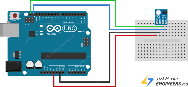wiring connecting htu21d module with arduino