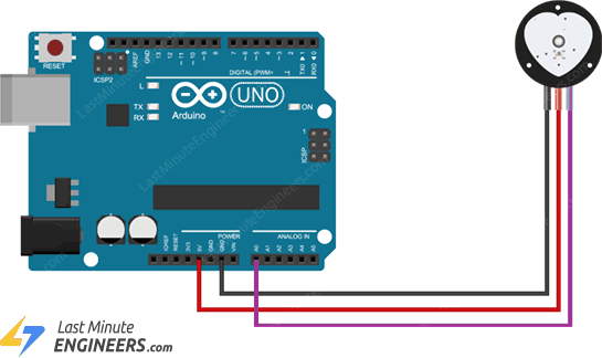 wiring connecting pulse sensor with arduino