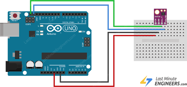 wiring connecting sht31 module with arduino