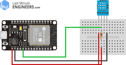 Wiring Fritzing Connecting DHT11 Temperature Humidity Sensor with ESP32