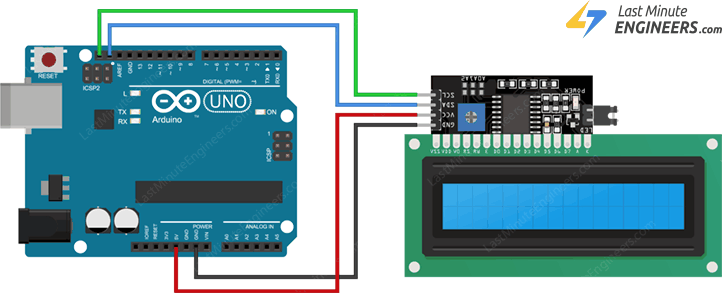 wiring i2c lcd display with arduino