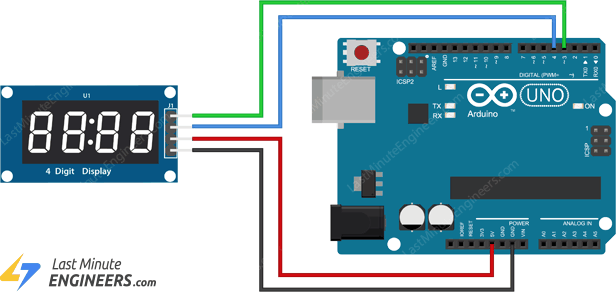 wiring tm1637 module with arduino