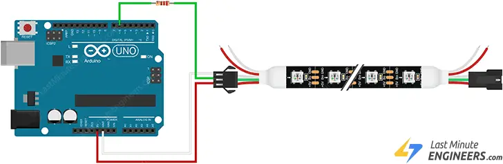 wiring ws2812b strip to arduino