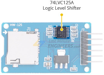 microsd card module logic level shifter