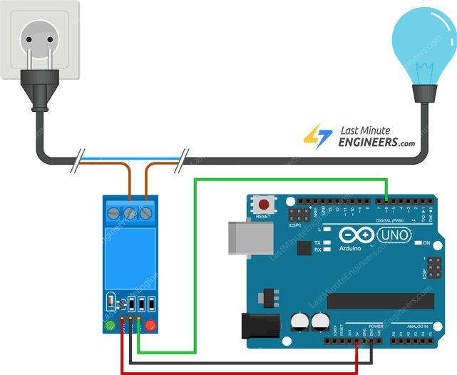 In-Depth: Interface One Channel Relay Module with Arduino  Wiring Diagram For Relay Arduino    Last Minute Engineers -