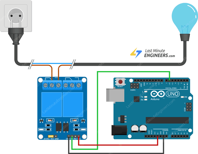 wiring relay module with arduino