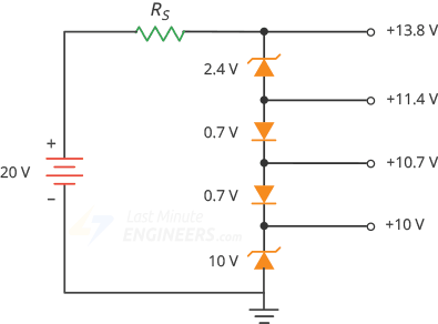 zener diode producing nonstandard voltages