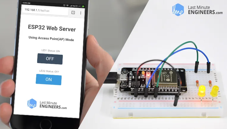Creating Simple ESP32 Webserver in Arduino IDE using Access Point & Station mode