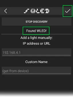 wled app add discovered wled devices