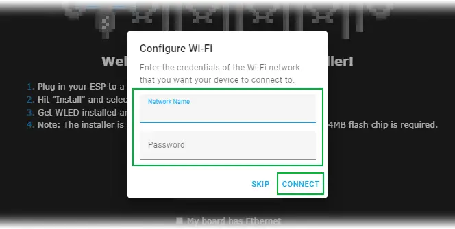 wled configure wifi