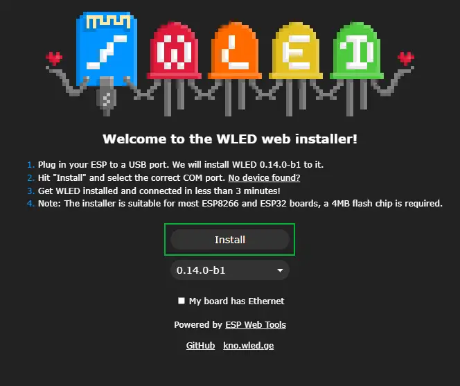 wled installation page