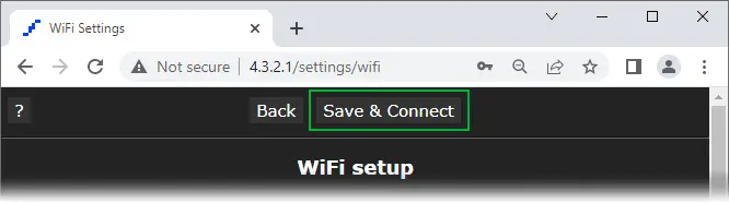 wled wifi settings save and connect