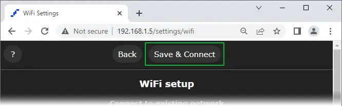 wled wifi setup save and connect